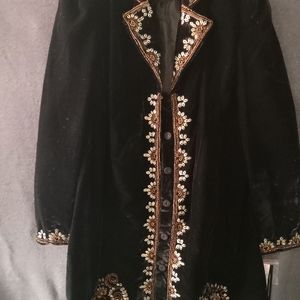 Peter Nygard Long Black Embroidery Jacket